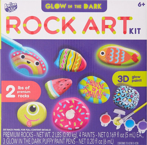 Kit Manualidades Arte Rocas Brilla Oscuridad Anker Play