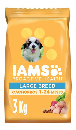 Iams Alimento Seco Perro Cachorro Raza Grande Pollo 3kg