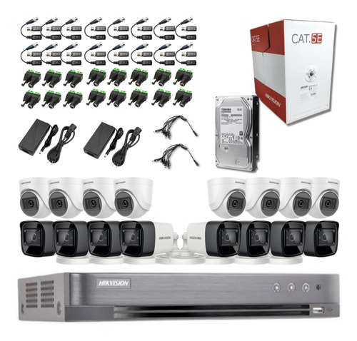 Kit 16 Camaras Full Hd 1080p 2mp/ Hikvision Con Disco 2tb