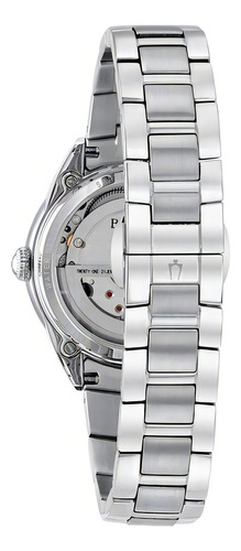 Reloj Bulova Diamond Automatic 96p181 Para Dama E-watch Color de la correa Plateado Color del bisel Plateado Color del fondo Blanco