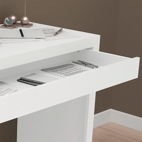 Imagen 3 de 6 de Escritorio Laqueado De 100x40 Con Cajón Moderno Minimalista