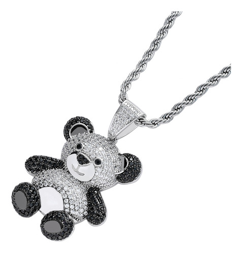 Colgante Oso Colgante Panda Hip Hop Joyas Collar