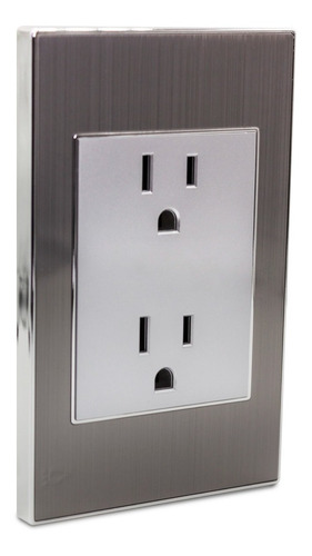 Imagen 1 de 5 de Toma Corriente Doble En Acero Inoxidable De Lujo