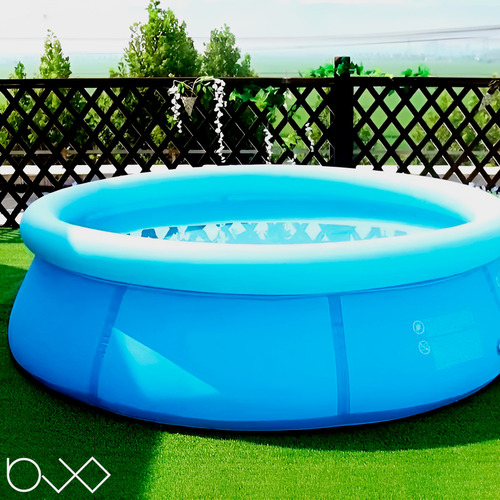 Kit Piscina Inflável 1000l + Bomba De Ar Manual Portátil