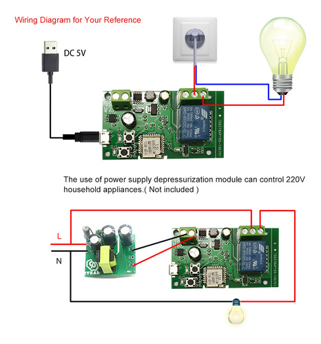 Imagen 3 de 9 de 3 Piezas Ewelink Dc5v 12v 24v 32v Wifi Interruptor Relé Inal