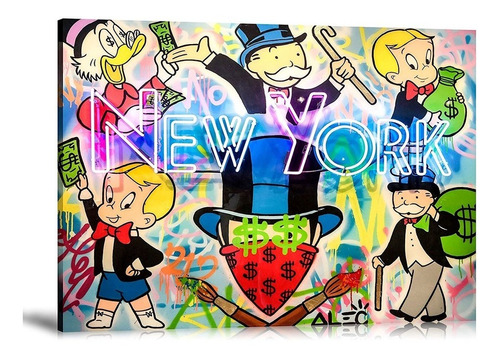 Cuadro Alec Monopoly En Canvas New York Grafitti Moderno 