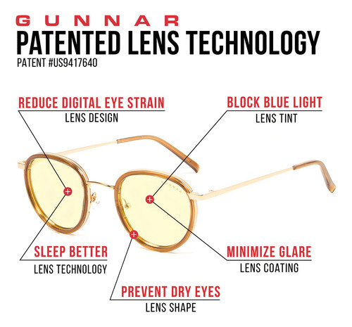 Gunnar - Anteojos De Sol Para Videojuegos (protección De La Luz Azul Del 65%, Luz Uv 100%, Antirreflectante, Para Proteger Y Reducir La Tensión Y Sequedad De Los Ojos), Color Azul