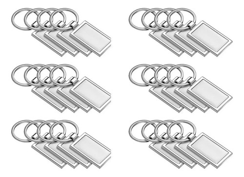 Chaveiro Retangular De Metal Heat Tr, 24 Peças, Sublimação