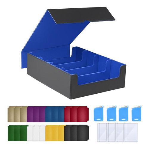 Estuche De Cuero Sintético Para Baraja De Cartas Azul