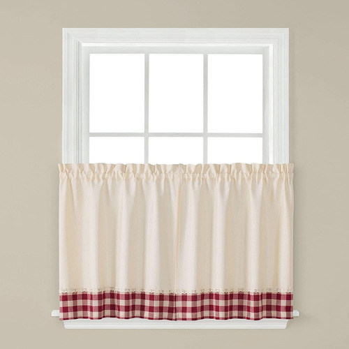 Par De Cortinas Cu Land, 57 X 24, Granate, Paquete De 2