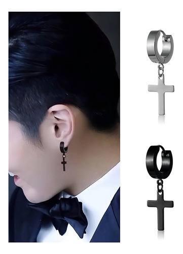 Par De Aretes De Cruz For Hombre Pendientes Colgantes