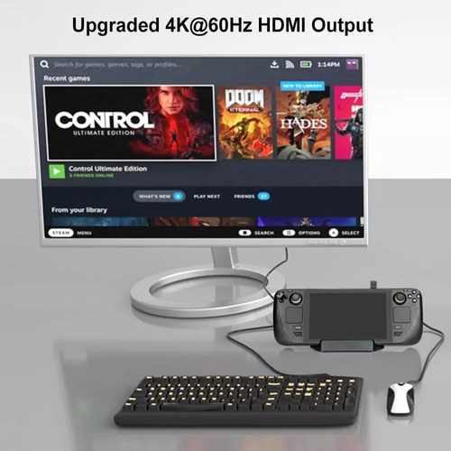 Base Hdmi Dock Tv Para Acessórios Steam Deck 5 Em 1