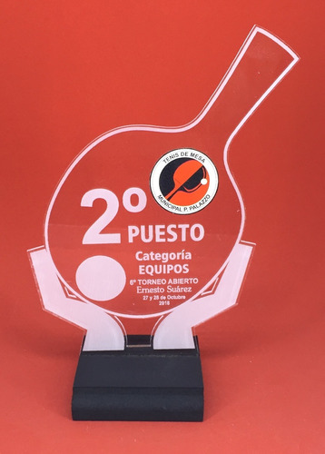 Trofeo Medalla Acrilico  Ping Pong Tenis X 15 Cm Color