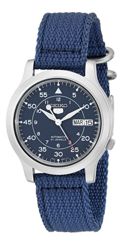 Reloj Seiko 5 Snk807 Para Hombre Acero Inoxidable Automático Color de la correa Azul Color del fondo Azul
