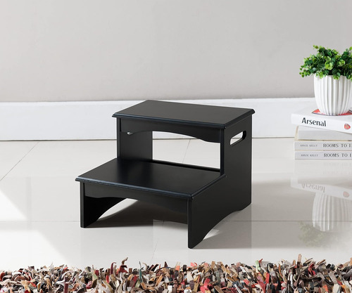 Taburete De Dormitorio De Madera Con Acabado Negro Courtney