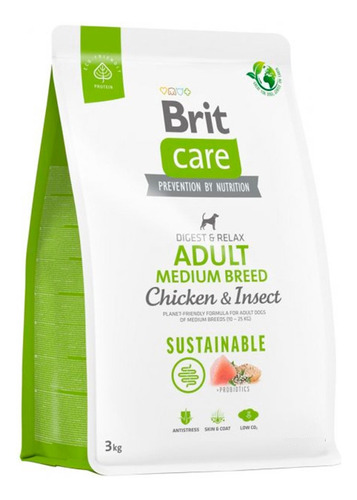 Brit Care Perro Adult Medium Breed Chicken & Insect 3kg 