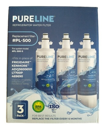 Filtro Agua Purificador Pureline #pl-500-s Combo 3 Filtros