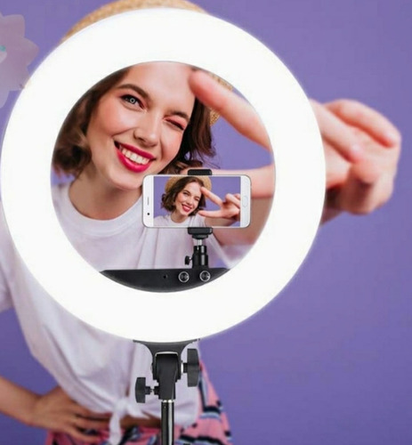 Imagen 2 de 10 de Led Ring Aro Luz Foto Celular Tripode Alto Maquillaje Selfie