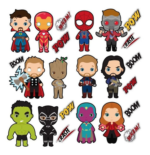 Stickers Decorativos Avengers Infinity War Superheroes Funko Color Multicolor