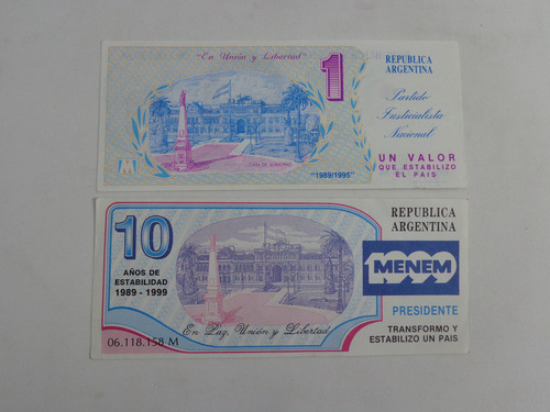 Billetes Menem 1996 Dos (Usado)