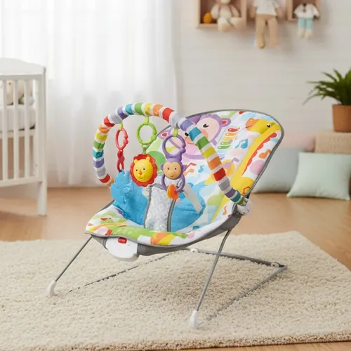 Cadeira Balanço Bebê Brinq Baby Vibratória Colorido Animais 18kg