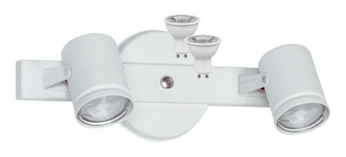 Aplique Riel Barral Techo Pared 2 Luces Spot Dicroica Led 7w