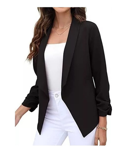 Blazer Chaqueta Color Sólido Para Mujeres, Moda Alta Calidad