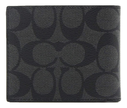 Cartera Coach F66551 Negro-gris Monograma Color Negro F66551 Diseño De La Tela Logotipo