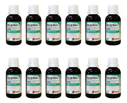 Óleo De Ricino 60 Ml Rioquimica Uso Oral Kit Com 12 Unidades