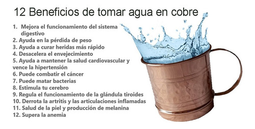 Imagen 5 de 5 de Vaso De Cobre 99.9% Macizo250 Cc Capacidad