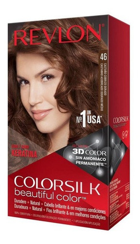 Kit Tinte Revlon  Colorsilk beautiful color™ tono 46 castaño cobrizo dorado para cabello