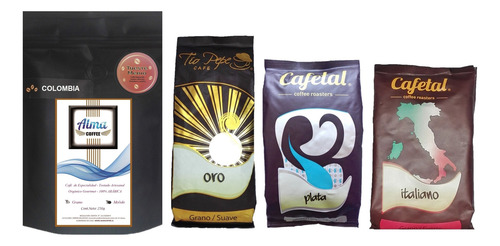 Pack Café Especialidad, Gourmet, Grano O Molido1 Kg(4x250gr)