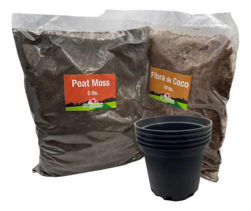 Peat Moss + Fibra De Coco + Maceta De Plastico