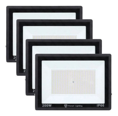 Imagen 1 de 4 de Packx4 Reflector Led 200w Exterior Proyector Luz Fría Cálida
