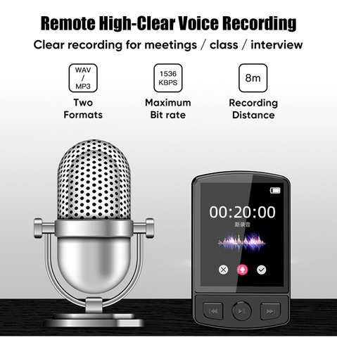 Reproductor De Mp3 Con Pantalla Digital Bt5.0 Con Altavoz Po