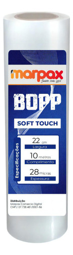 Bopp Para Laminação Soft Touch Aveludado 22cmx10m Marpax 1un