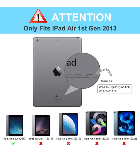 Funda A Prueba De Golpes Braecn Para Ipad Air A1474 A1745 Rojo