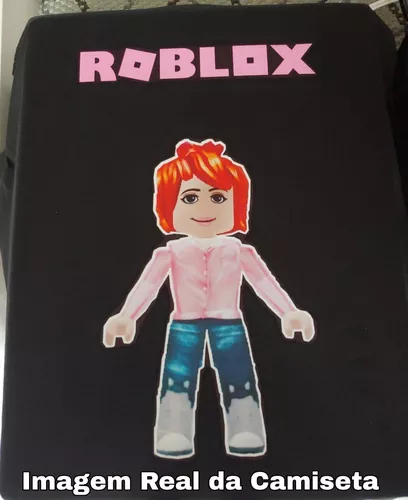 Camiseta blusa rosa infantil menina roblox minegirl