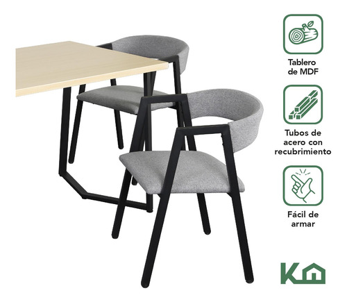 Juego De Comedor 4 Sillas Mesa Rectangular Cocina Cafetería