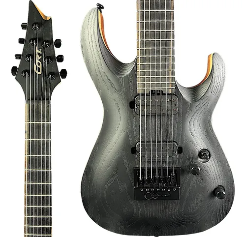 Guitarra Cort Kx707 Evertune Opbk Black 7 Cordas