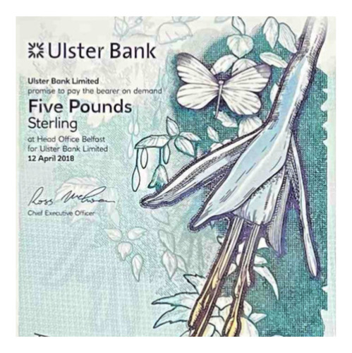 Irlanda - 5 Pounds - Año 2018 - P #nd - Ulster - Polímero