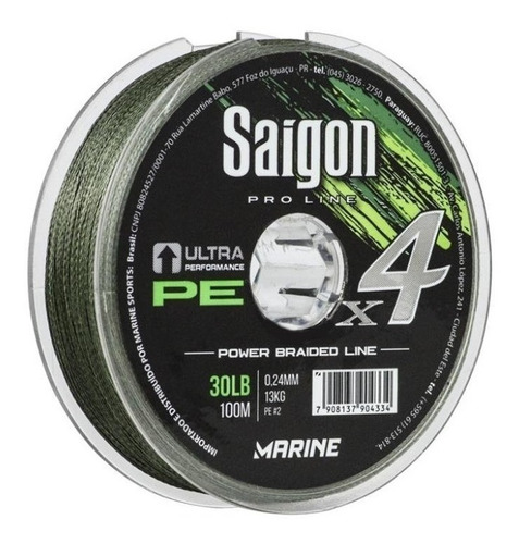 Linha Multifilamento Saigon Pro Line X4 0,33mm 45lb 100m