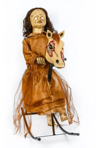 Imagen 2 de 7 de Decoracion Animatronic Pony Con Muñeca Diabolico Halloween