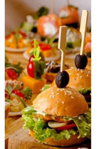 Pinchos Madera Broche 10 Cm. Hamburguesas, Catering X 100 U.
