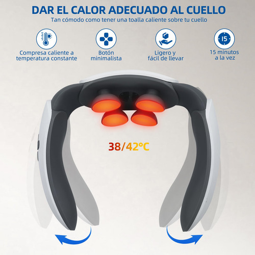 Masajeador De Cuello, 6 Modos De Masaje Y 7 Niveles De