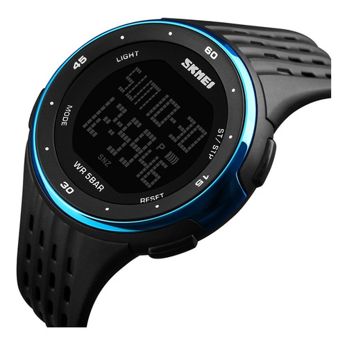 Skmei 1219 Pc + Relógio Homens Banda Pu Digital Para Esport