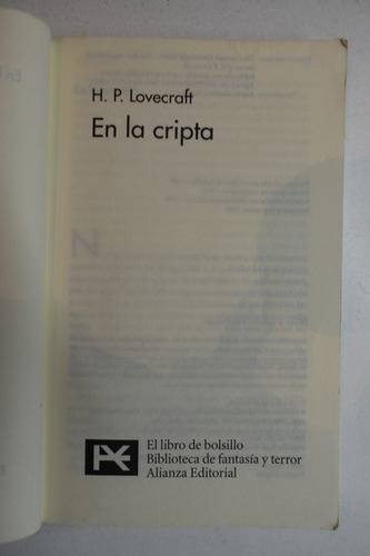 En La Cripta Howard Phillips Lovecraft C232 (Usado)