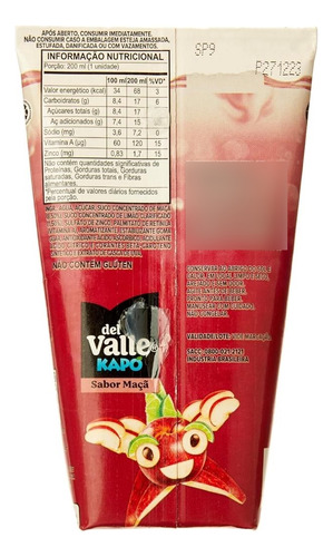 Suco Del Valle Kapo Sabor Maça 200ml - Kit Com 12
