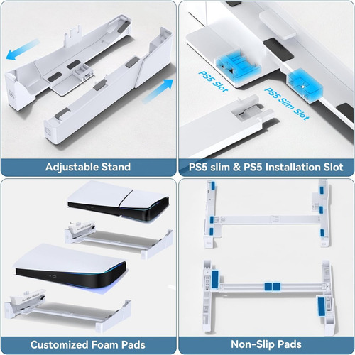 Soporte Horizontal Compatible Con Ps5 Slim/ps5 Disc Y Digita