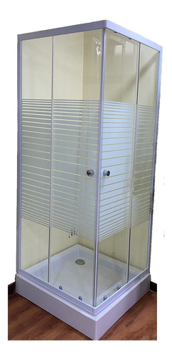 Shower Door 90 X 90 X 195 + Receptáculo Cuadrado Empavonado